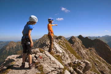 Kinder, Berge, Klettern
