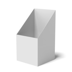 empty white holder for leaflets