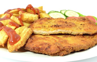 kotlet schabowy z frytkami