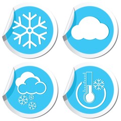 Weather forecast, winter icons set