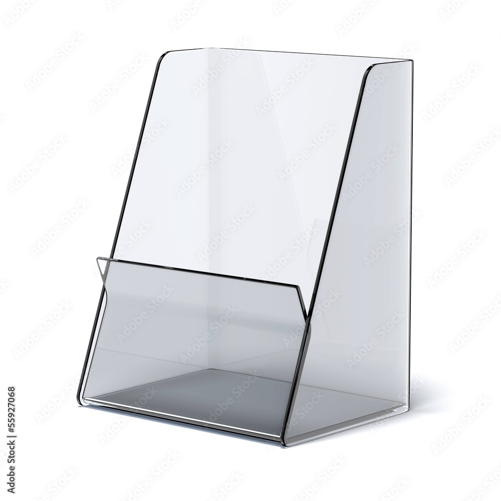 Poster white table with modern laptop. 3d rendering
