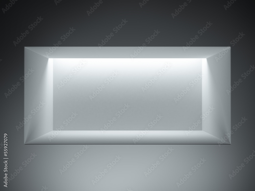 Poster black table with modern laptops. 3d rendering