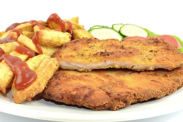 kotlet schabowy z frytkami