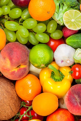Group of fresh vegetables isolated on white