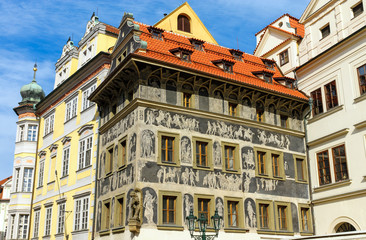 Beautiful historic buildings seen in Prague