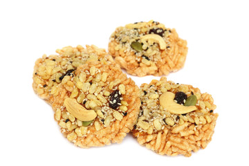 Crispy rice cracker isolated on white