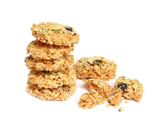 Crispy rice cracker isolated on white