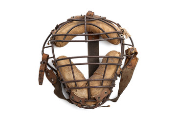 Vintage baseball catchers mask isolated on white