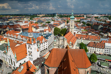 Fototapeta na wymiar View of Munich city center. Munchen, Germany