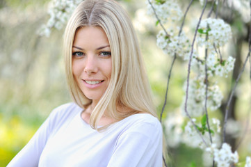 Portrait close up of young beautiful woman