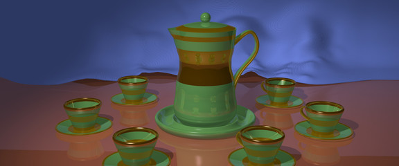 Cups of herbal tea