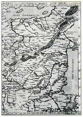 Fototapeta premium Livonia on the 1508 map (Ptolemy's Geography, Rome)