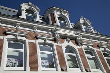 Fassades eines Altbaugebäudes in Eckernförde, Schleswig-Holste