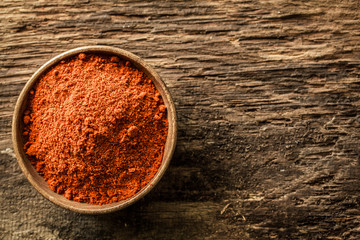 Bowl of ground red cayenne pepper