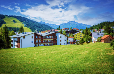 Fototapeta na wymiar Village in the mountains