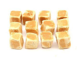 square chinese cake on white