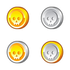Coins with skull