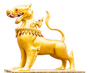 Golden Lion. The guardian to the front door of the church.