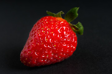strawberry on a black background