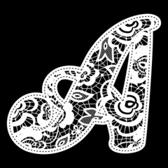 lace wedding initial a