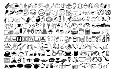 vector icons of food