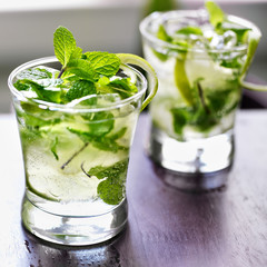 cocktail - two cold mojitos