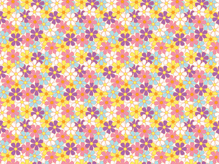 abstract seamless soft color flowers pattern