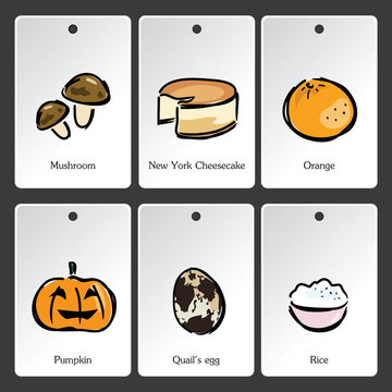 Food illustration vocabulary card