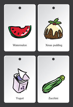 Food illustration vocabulary card