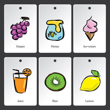 Food Illustration Vocabulary Card