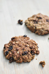 Fresh baked homemade oatmeal raisin cookies