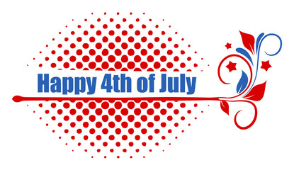 happy 4th of july text design