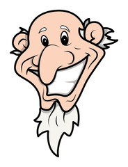 old funny wicked man vector face