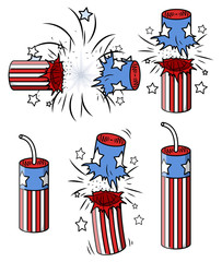 Festive Fireworks Vector Collection - 55940252