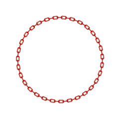 Red chain in shape of circle