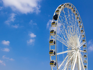 Ferris wheel and beautiful blue sky