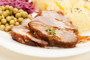 Roast pork with sauce