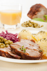 Roast pork with sauce