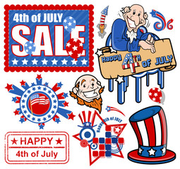 set for 4th of july vectors