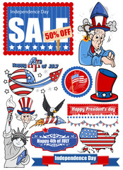 celebration independence day vector set