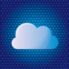 Cloud with blue dotted background