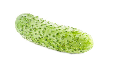 ripe cucumber isolated on white background