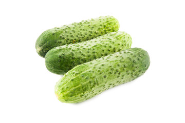 ripe cucumber isolated on white background