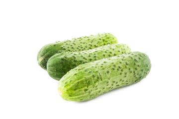 ripe cucumber isolated on white background