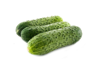 ripe cucumber isolated on white background