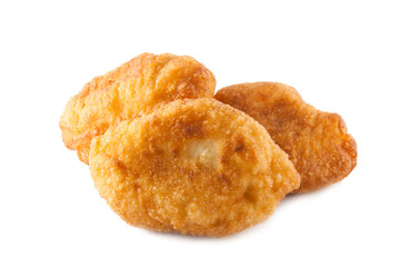 Fresh baked russian pastry pirozhki isolated on white