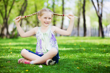 Little girl in park