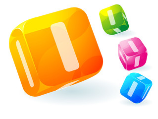Glossy transparent vector abc cubes.