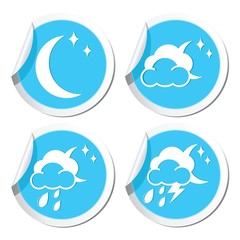 Weather forecast icons set with moon