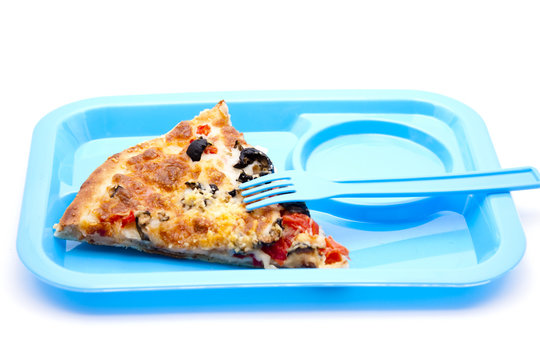 Pizza mit Gabel